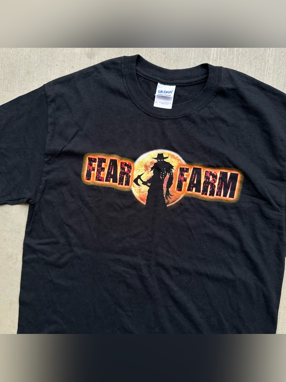 Fear Farm Scarecrow Halloween Haunted House Horror Nights T-Shirt Mens Size M